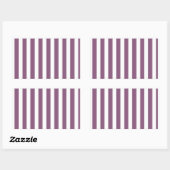 Sticker Rectangulaire Bandes de bonbons mauves et blanches (Feuille)