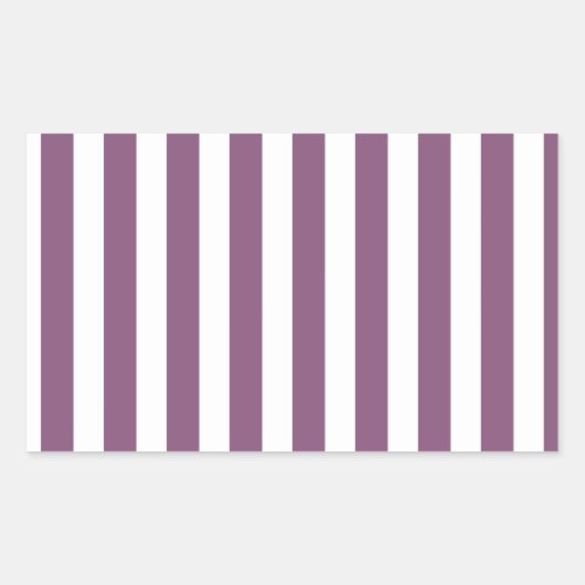 Sticker Rectangulaire Bandes de bonbons mauves et blanches (Devant)
