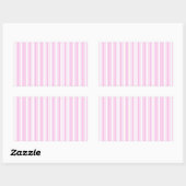 Sticker Rectangulaire Bandes de bonbons rose clair et blanc (Feuille)