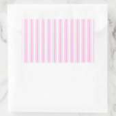 Sticker Rectangulaire Bandes de bonbons rose clair et blanc (Sac)