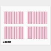 Sticker Rectangulaire Bandes de bonbons roses et blanches (Feuille)