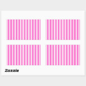 Sticker Rectangulaire Bandes de bonbons roses et blancs chauds (Feuille)