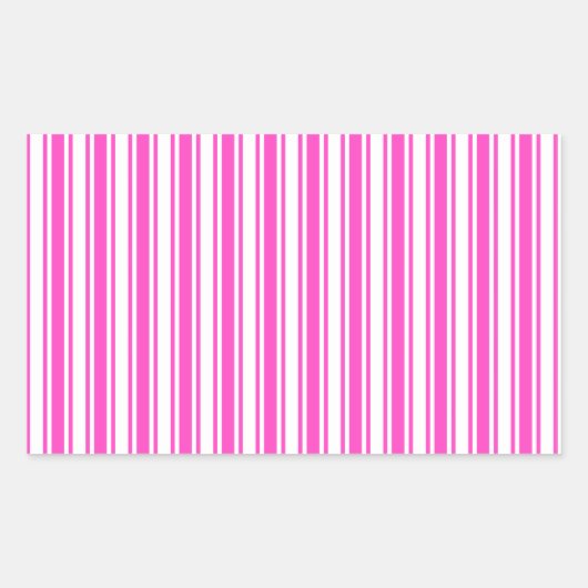 Sticker Rectangulaire Bandes de bonbons roses et blancs chauds (Devant)