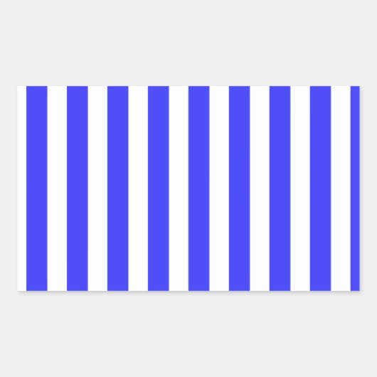 Sticker Rectangulaire Bandes de bonbons royales bleues et blanches (Devant)