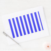 Sticker Rectangulaire Bandes de bonbons royales bleues et blanches (Enveloppe)