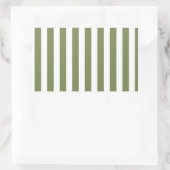 Sticker Rectangulaire Bandes de bonbons vert olive et blanc (Sac)
