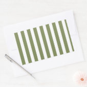 Sticker Rectangulaire Bandes de bonbons vert olive et blanc (Enveloppe)