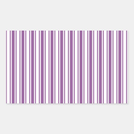 Sticker Rectangulaire Bandes de bonbons violettes et blanches (Devant)