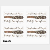 Sticker Rectangulaire Bandes De Pretzel Couvertes Au Chocolat Maison Fab (Feuille)