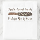 Sticker Rectangulaire Bandes De Pretzel Couvertes Au Chocolat Maison Fab (Sac)