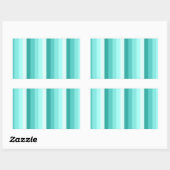 Sticker Rectangulaire Bandes d'ombre turquoise (Feuille)