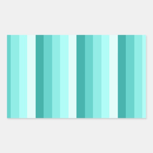 Sticker Rectangulaire Bandes d'ombre turquoise (Devant)