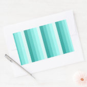 Sticker Rectangulaire Bandes d'ombre turquoise (Enveloppe)