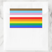 Sticker Rectangulaire Bandes du drapeau de progrès LGBTQ+ (Sac)
