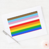 Sticker Rectangulaire Bandes du drapeau de progrès LGBTQ+ (Enveloppe)