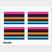 Sticker Rectangulaire Bandes néon (Feuille)
