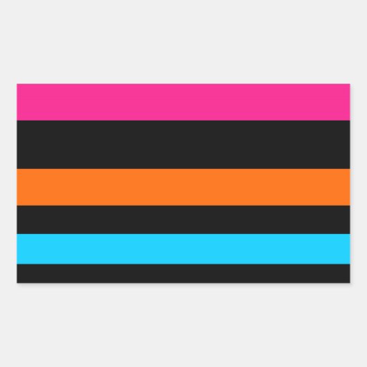 Sticker Rectangulaire Bandes néon (Devant)