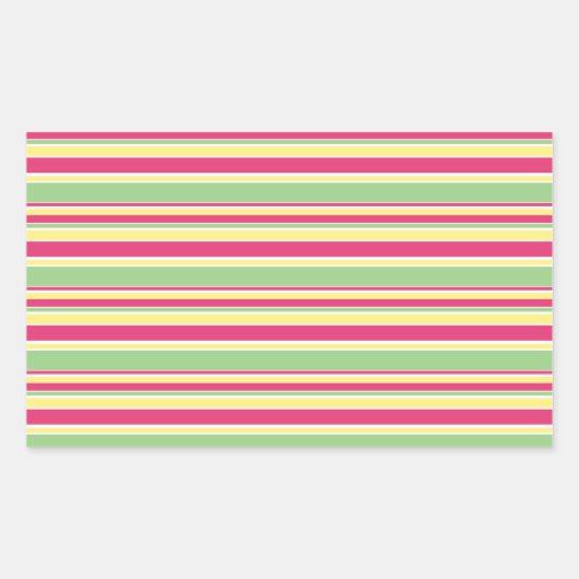Sticker Rectangulaire Bandes roses, vertes et jaunes (Devant)