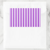 Sticker Rectangulaire Bandes royales de bonbons violets et blancs (Sac)