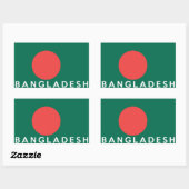 Sticker Rectangulaire bangladesh pays drapeau symbole nom texte (Feuille)