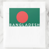 Sticker Rectangulaire bangladesh pays drapeau symbole nom texte (Sac)