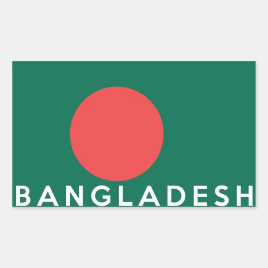 Sticker Rectangulaire bangladesh pays drapeau symbole nom texte (Devant)