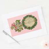 STICKER RECTANGULAIRE BANJO DE NOËL AVEC MISTLETOES ET BERRIES SAINES (Enveloppe)