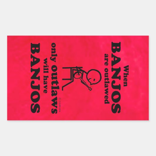 Sticker Rectangulaire Banjos interdit l'autocollant rectangulaire (Devant)