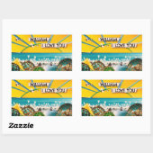 STICKER RECTANGULAIRE BANNIÈRE DE SOLEIL (Feuille)