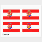 Sticker Rectangulaire Bannière rouge blanc Grand-Duché de Toscane (Feuille)