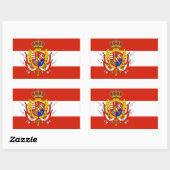 Sticker Rectangulaire Bannière rouge blanc Grand-Duché de Toscane (Feuille)