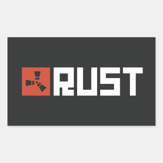 Sticker Rectangulaire Bannière RUST (Devant)