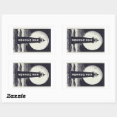 Sticker Rectangulaire Bar Harbour Maine Lighthouse Moon (Feuille)