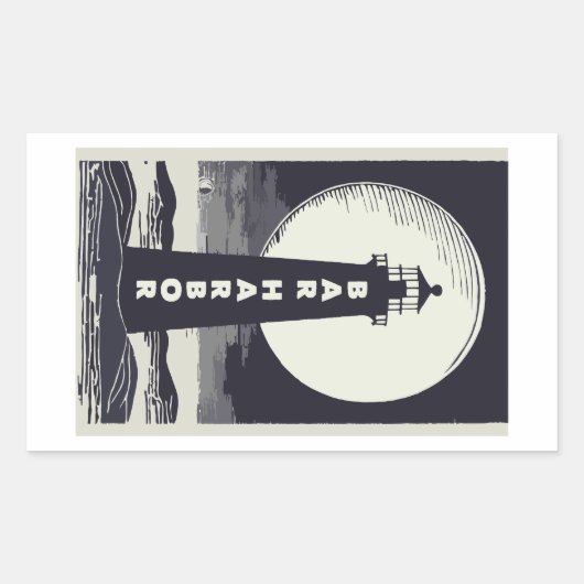 Sticker Rectangulaire Bar Harbour Maine Lighthouse Moon (Devant)