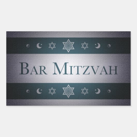 Sticker Rectangulaire Bar Mitzvah (Devant)