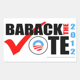 Sticker Rectangulaire Barack l'autocollant de vote avec l'année