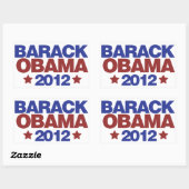 Sticker Rectangulaire Barack Obama 2012 (Feuille)