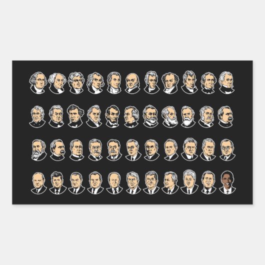 Sticker Rectangulaire Barack Obama - Présidents Des États-Unis (Devant)