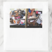 Sticker Rectangulaire Barbecue de viande de crocodile ... Thaïlande Stre (Sac)