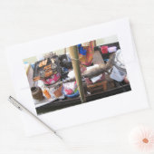 Sticker Rectangulaire Barbecue de viande de crocodile ... Thaïlande Stre (Enveloppe)