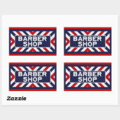 Sticker Rectangulaire Barbershop (Feuille)