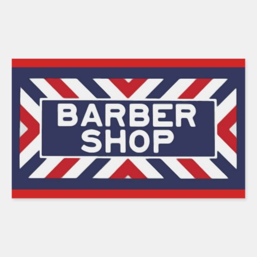 Sticker Rectangulaire Barbershop (Devant)