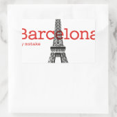 Sticker Rectangulaire Barcelona-Eiffel by mstake (Sac)