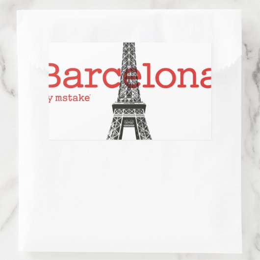 Sticker Rectangulaire Barcelona-Eiffel by mstake (Sac)