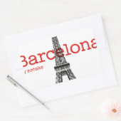Sticker Rectangulaire Barcelona-Eiffel by mstake (Enveloppe)