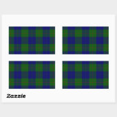 Sticker Rectangulaire Barclay tartan bleu vert plaid (Feuille)