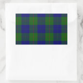 Sticker Rectangulaire Barclay tartan bleu vert plaid (Sac)