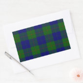 Sticker Rectangulaire Barclay tartan bleu vert plaid (Enveloppe)