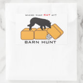 Sticker Rectangulaire Barn Hunt Dog sur Bales (Sac)