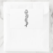 Sticker Rectangulaire Barre d'Asclepius [symbole médical] (Sac)